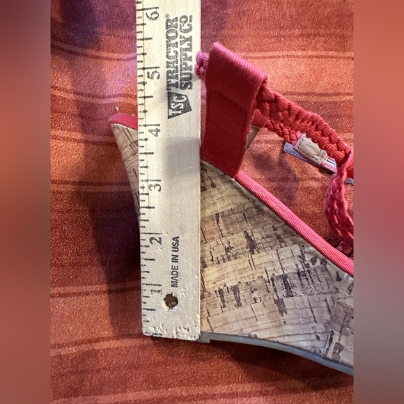 Candie’s Coral Wedge Sandals Size 8 Braided Strappy Cork Platform Summer Boho - Picture 7 of 8